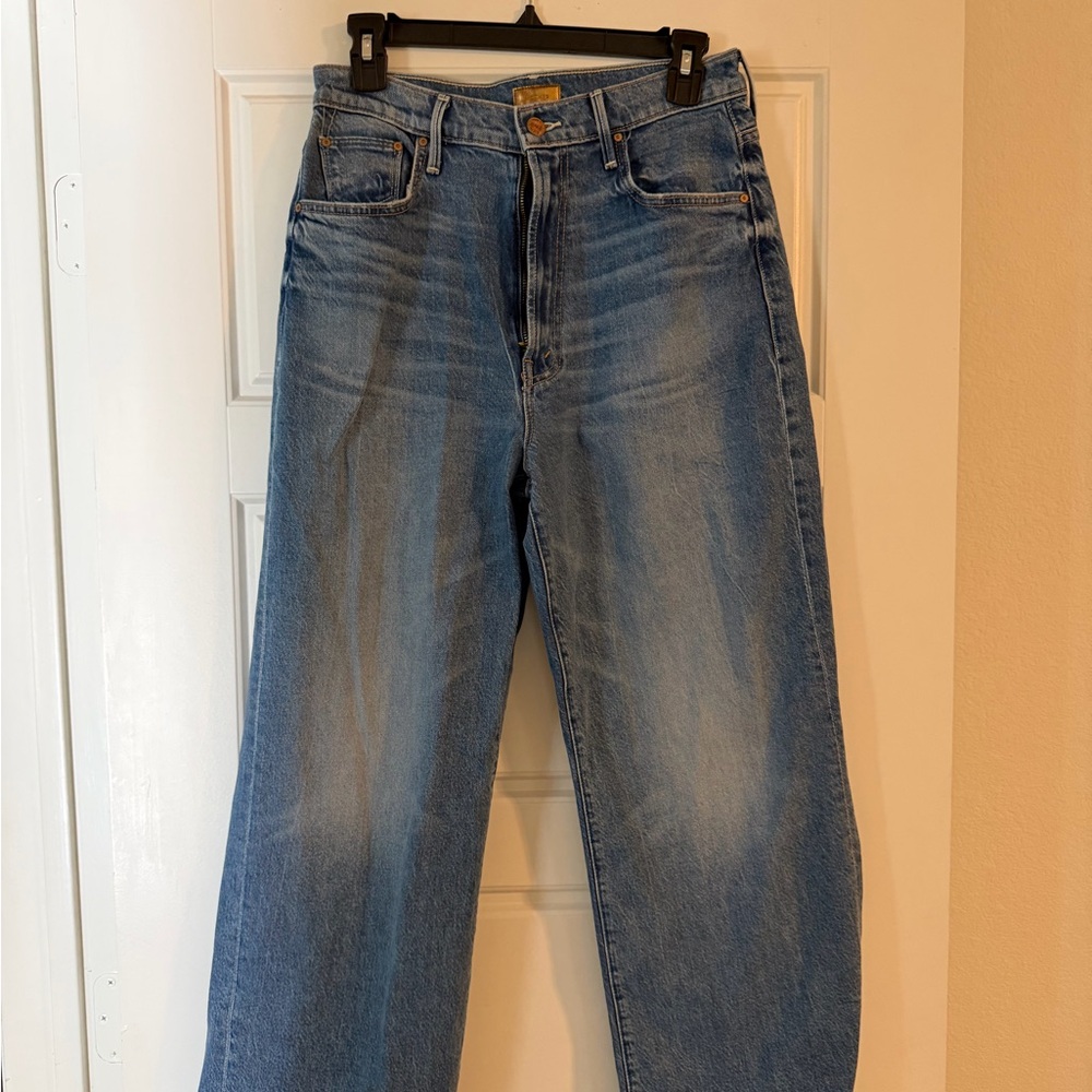 MOTHER the Maven high rise wide leg crop in For Sure